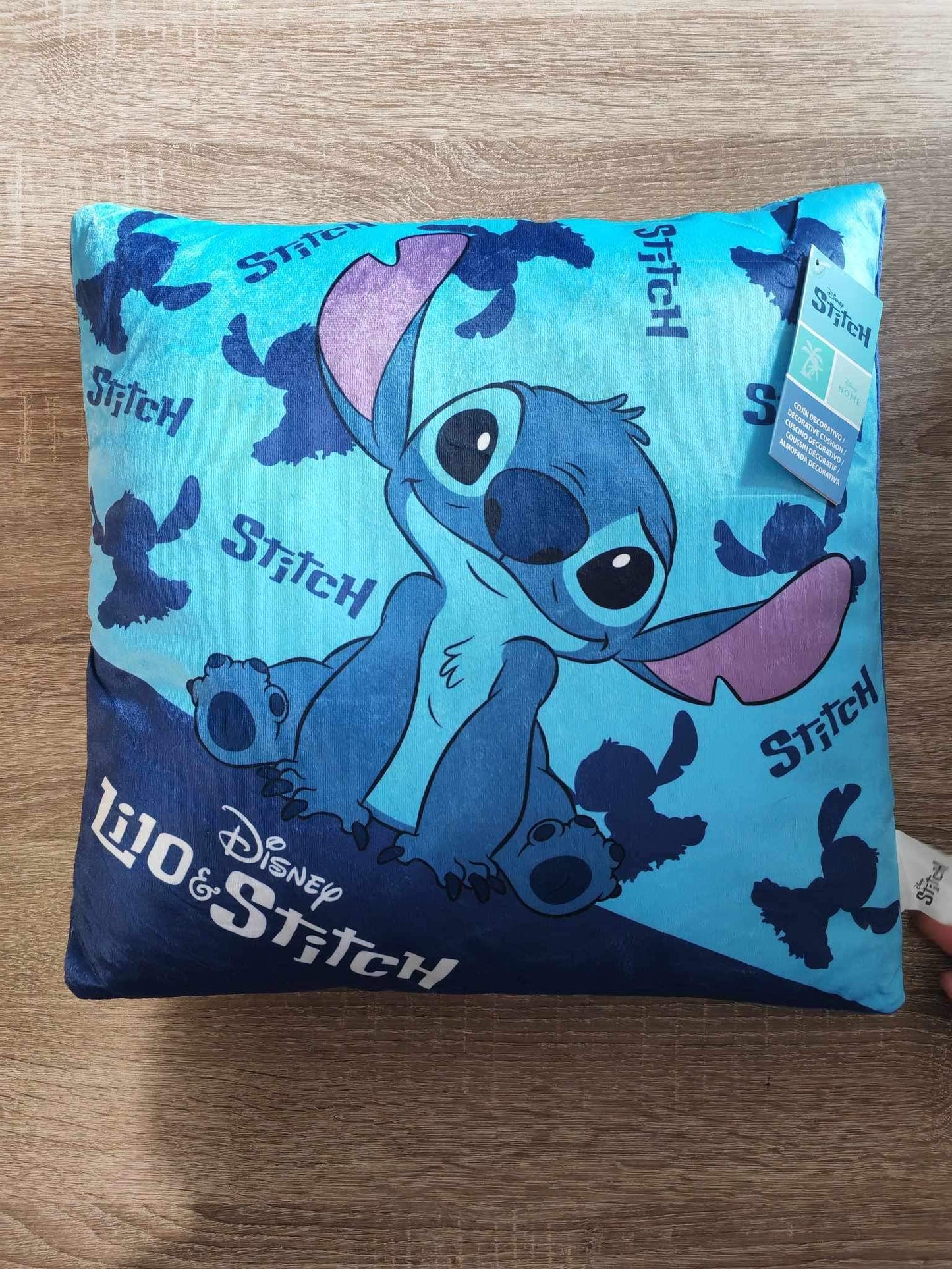 Coussin stitch bleu